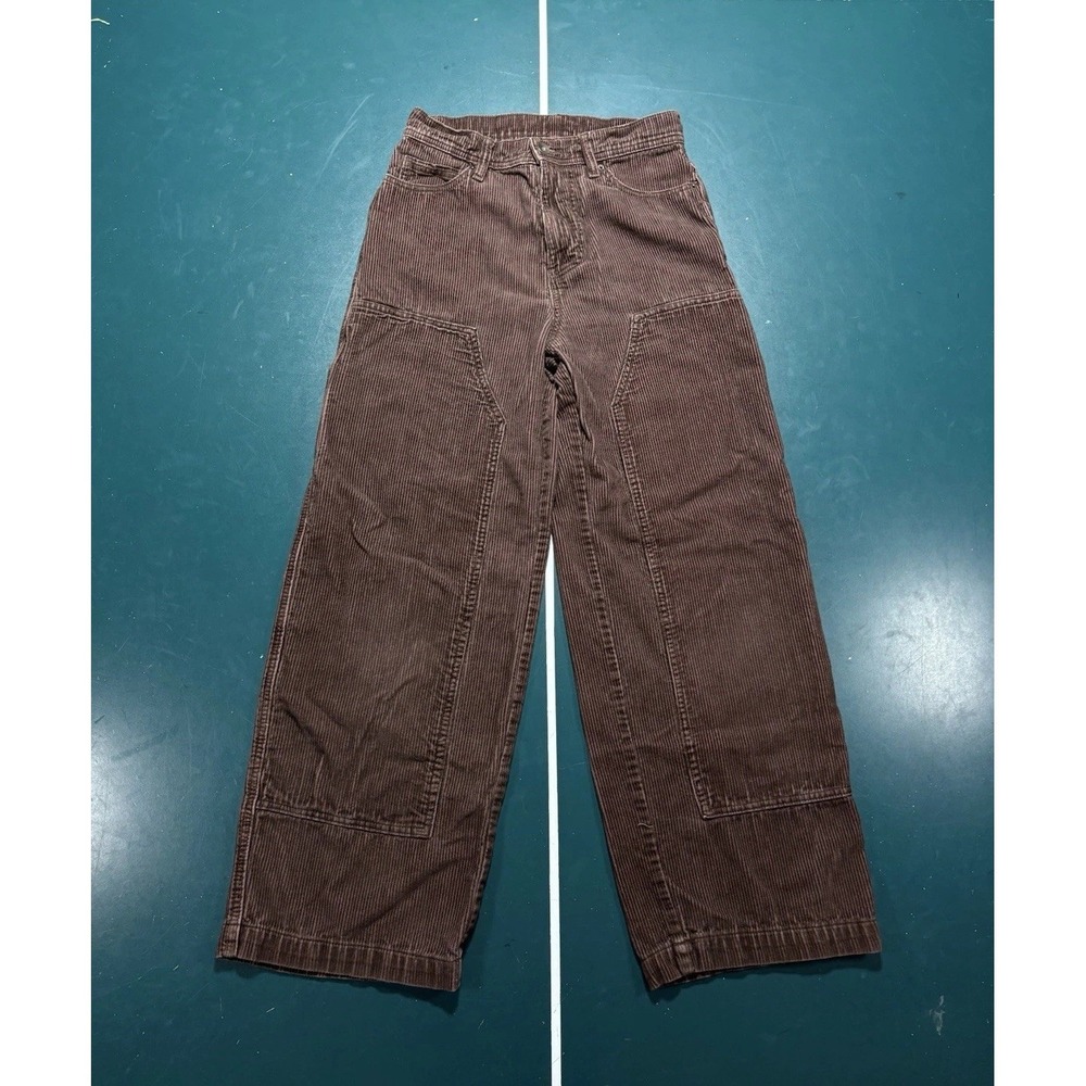 No Boundaries Double Knee Corduroy Carpenter Pants 28x30 Y2K Baggy Skater Brown
